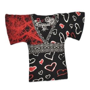 Desigual Heart Kimono Patchwork Bouse Top